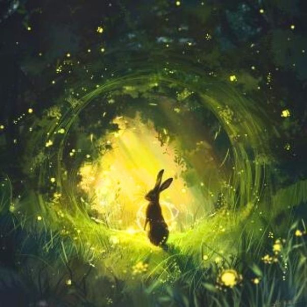 Haas krachtdier in een speelse-meditatie-voor-kinderen-met-rustgevende-klanken